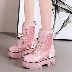 Platform Breathable Chunky Short Boots SS0798
