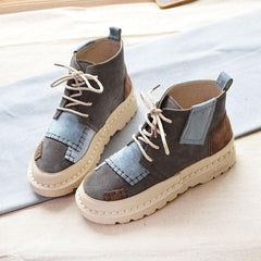 4 Colors Retro Preppy Short Boots S12941
