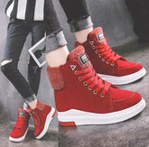 Final Stock! Red Student Fleece Ankle Boots