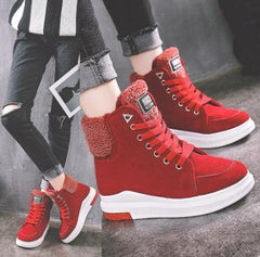 Final Stock! Red Student Fleece Ankle Boots
