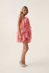 Sara Floral Ruffle Chiffon Mini Dress