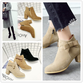 Black/Yellow/Beige Sweet Bowknot Short Boots