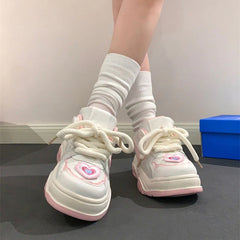 Cute Pink Heart Sneakers K19326