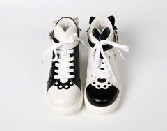 Sweet Pastel Color Kawaii Bowknot Heart High-top Shoes BE517