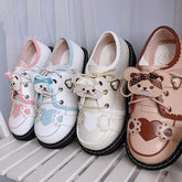 Cute Bear Lace Up Lolita Mary Janes Shoes