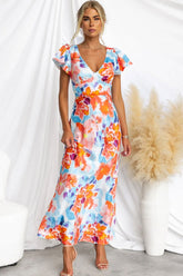 Teresa Floral Printed V-neck Maxi Dress