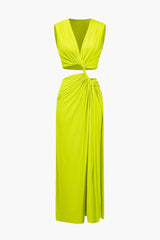 Sara V-neck High Slit Maxi Dress