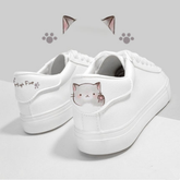 White Kawaii Ainmal Sneakers