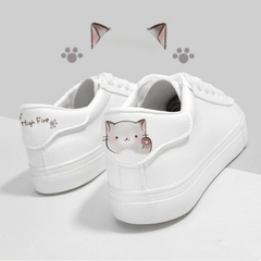 White Kawaii Ainmal Sneakers