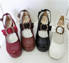 4 colors Lolita Princess Bow Shoes