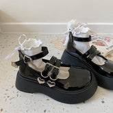 Punk Platform Black Shoes BE845