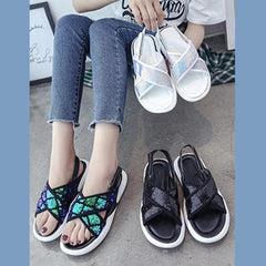 Black/White/Blue Sweet Shining Sandals