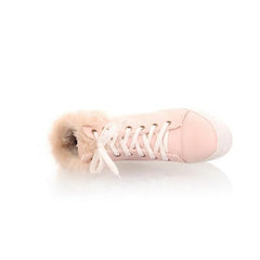 White/Pink/Beige Pastel Winter Fleece Boots