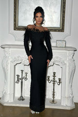 Beverly Off Shoulder Embellished Maxi Dress