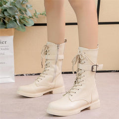 4 Colors Gothic Buckle Laced Martin Boots