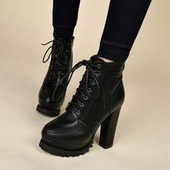 Black Elegant High Heel Boots S12807
