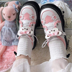 Cute Bear Lace Up Lolita Mary Janes Shoes