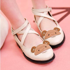 Apricot Kawaii Lolita Bear Shoes