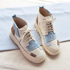 4 Colors Retro Preppy Short Boots S12941