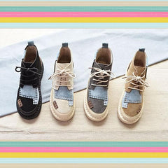 4 Colors Retro Preppy Short Boots S12941