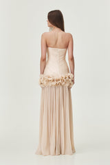 Chloe Strapless Ruffle Maxi Dress