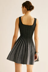 Arlene Square Neck Stripe Mini Dress