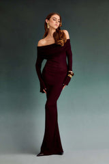 Liz Off Shoulder Maxi Knit Dress