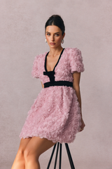 Amelia Rose Embellished V-neck Mini Dress