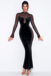 Zona See-through Velvet Maxi Dress