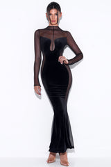 Zona See-through Velvet Maxi Dress