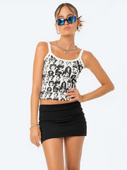 Printed Top With Crop Top