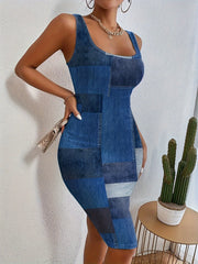 3D Geometric Print Camisole Dress