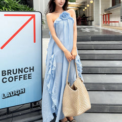 3D Flower Dress with Dynamic Ruffles