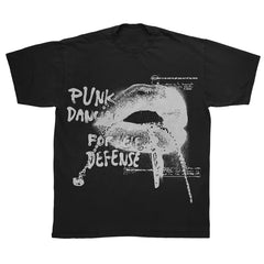 Printed Dark Personality Short-Sleeved Loose Top