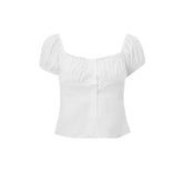 Sweet Button-Down Cardigan Puffed Sleeves And Short Sleeves