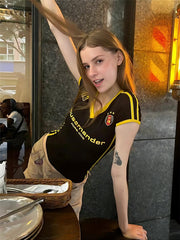 American Retro Raglan Sleeve Sports Short-Sleeved T-Shirt