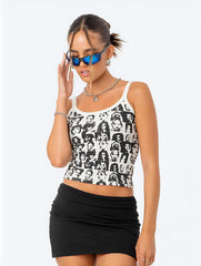 Printed Top With Crop Top