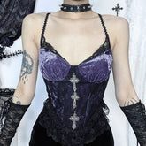 Dark Gothic Lace Purple Strappy