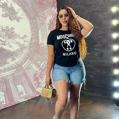 Cotton printed short T-shirt