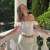 French Ruffled Button-Down Waist Slimming Vest