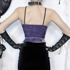 Dark Gothic Lace Purple Strappy