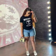 Cotton printed short T-shirt