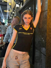 American Retro Raglan Sleeve Sports Short-Sleeved T-Shirt