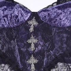 Dark Gothic Lace Purple Strappy