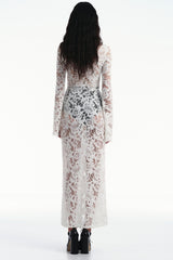 Anna Long Sleeve Sheer Lace Maxi Dress