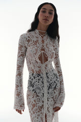 Anna Long Sleeve Sheer Lace Maxi Dress
