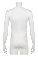 Metal Lace Stitching Top