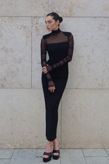 Virginia Long Sleeve Semi-sheer Maxi Dress