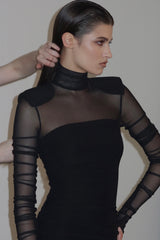 Virginia Long Sleeve Semi-sheer Maxi Dress