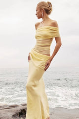 Leona Off Shoulder Sheer Maxi Dress